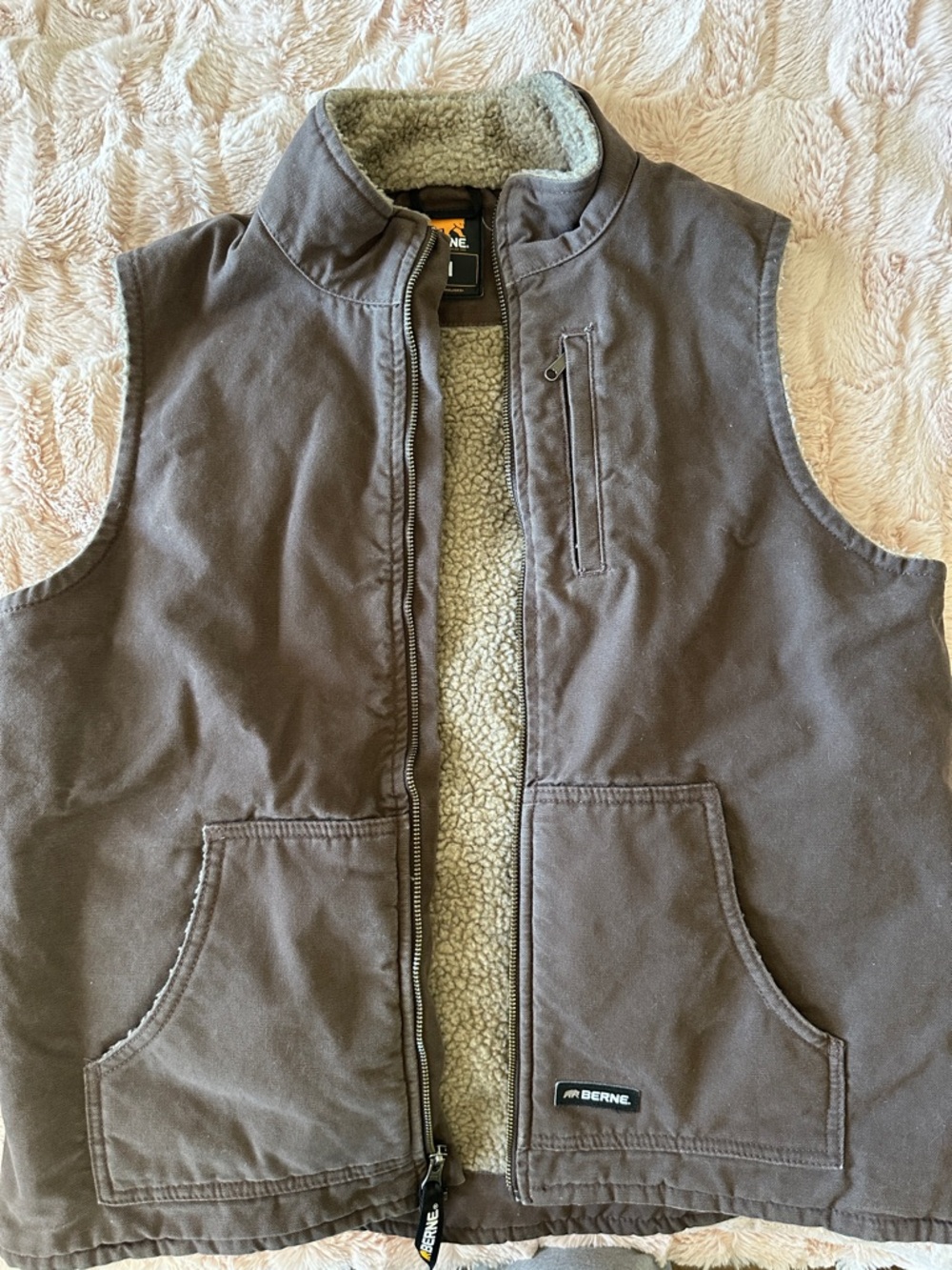 Berne Brown Sherpa-Lined Men’s Vest